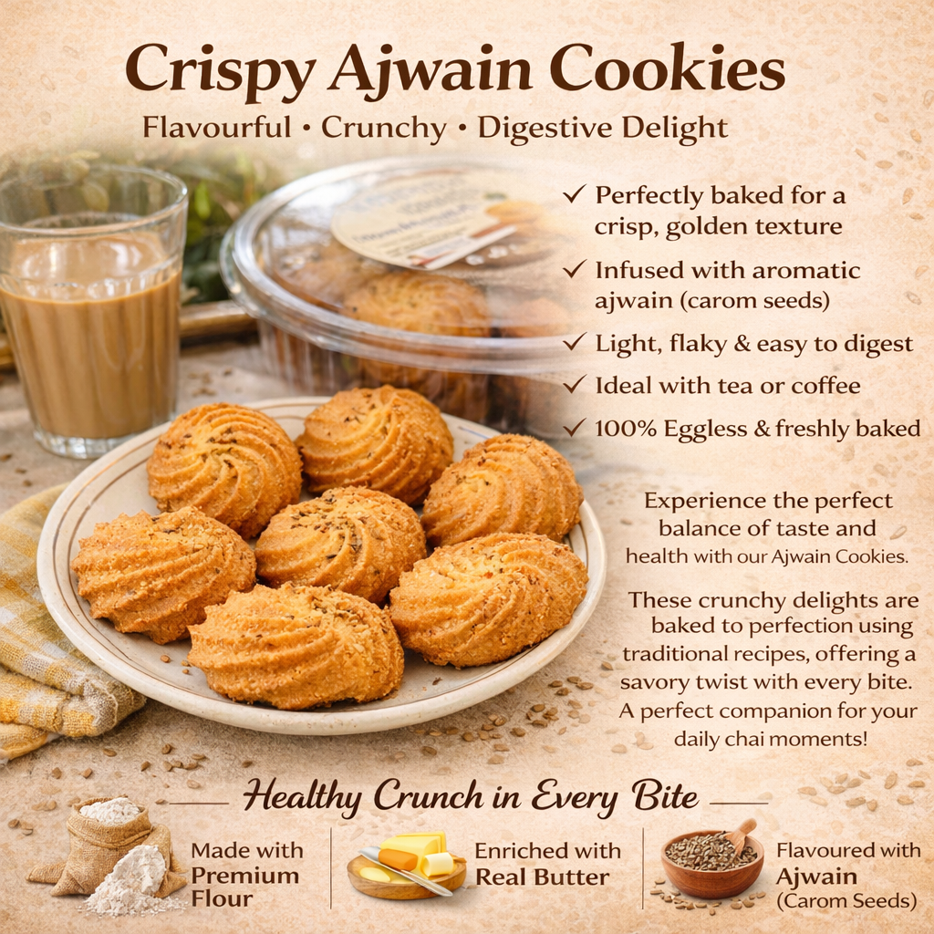 Premium Eggless Ajwain Cookies