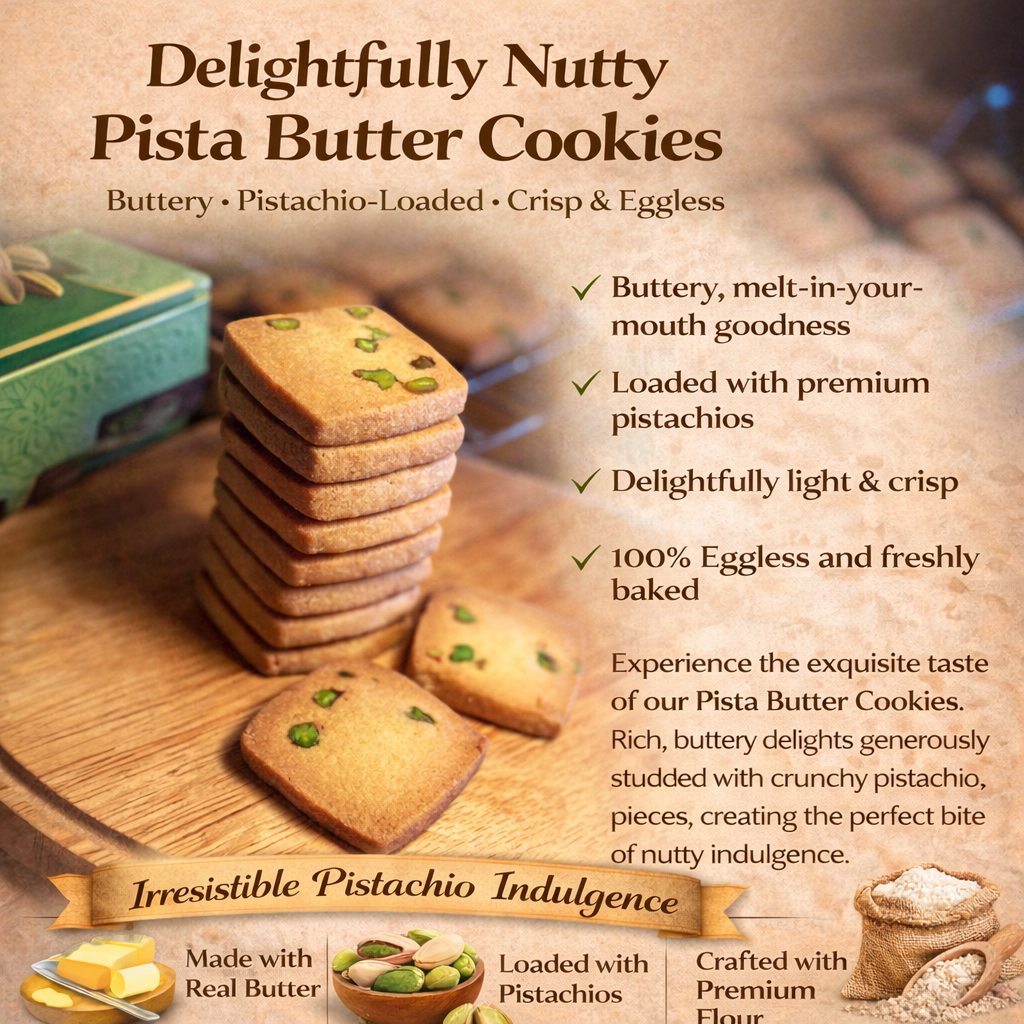 Premium Eggless Pista Cookies