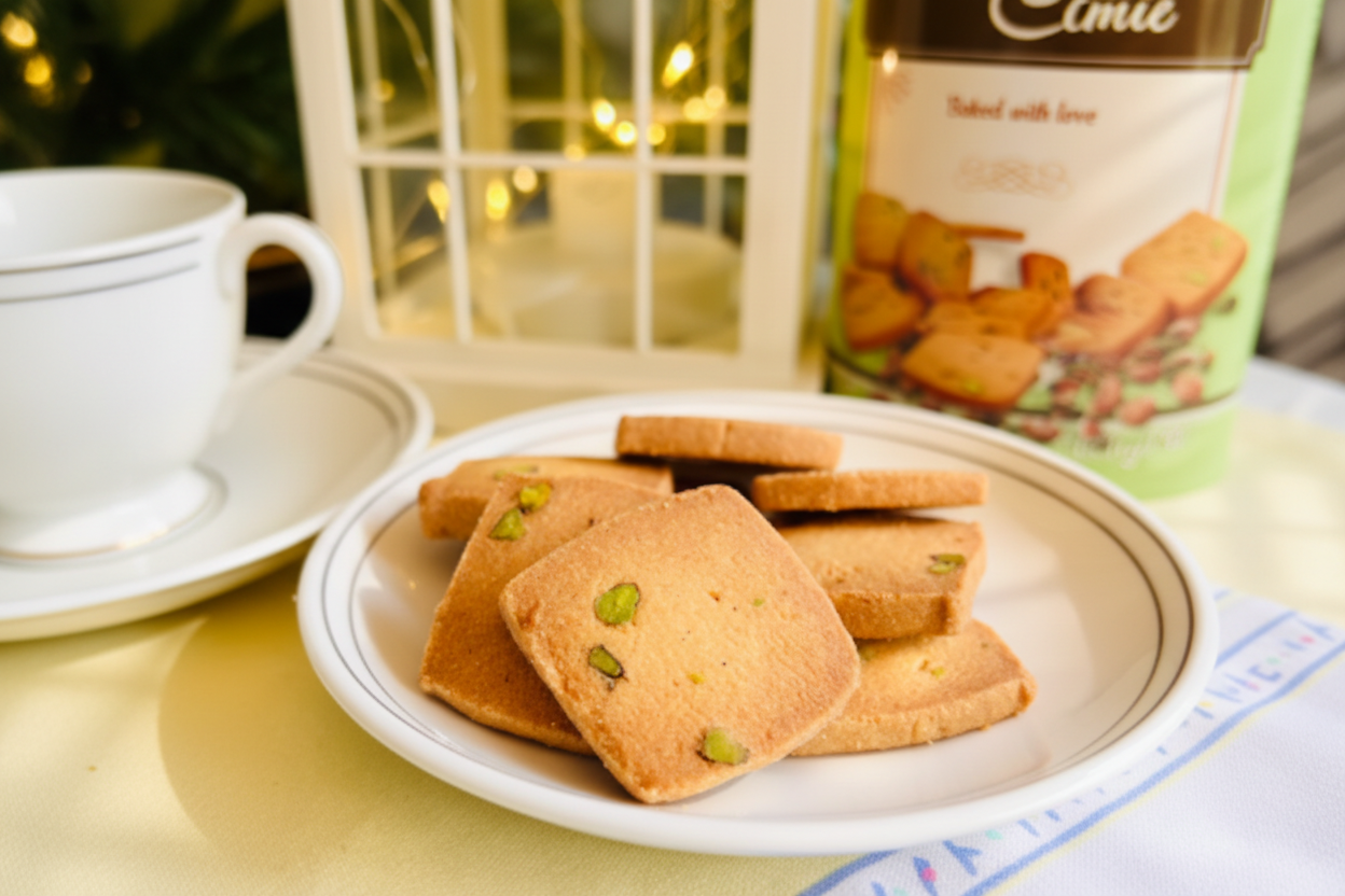 Yummy Eggless Pista Cookies