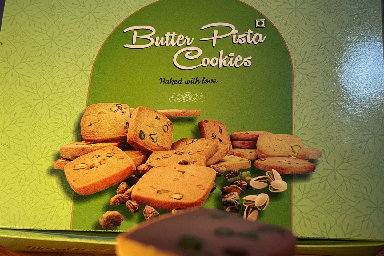 Eggless premium pista cookies/ bydoonmemoriescopkies 